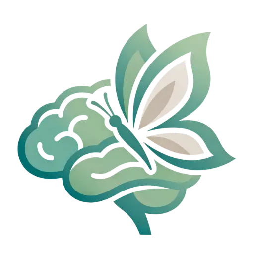 favicon Mayara Louise Psicologa, borboleta acima de um cerebro